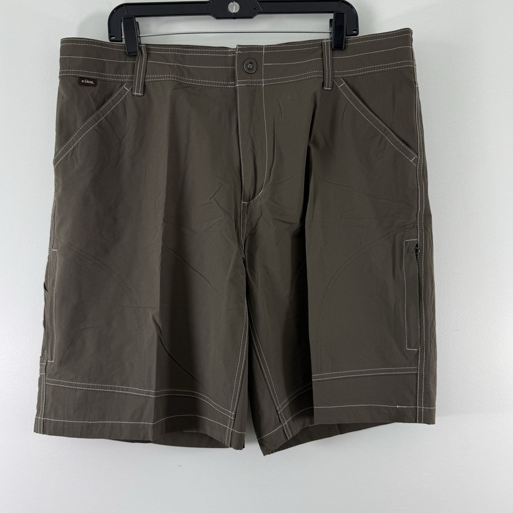 Kuhl Renegade Shorts Men's 40 Brown Stretch Flat Front Nylon Spandex NEW